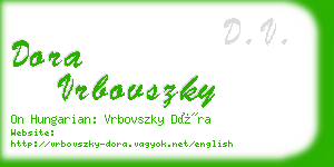 dora vrbovszky business card